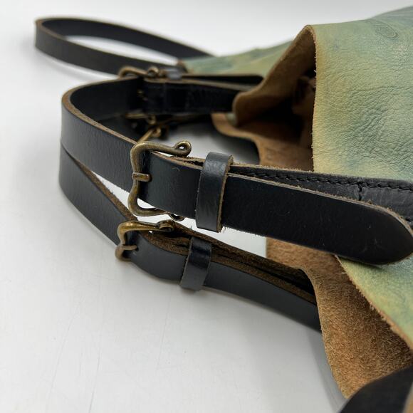 Old Trend Island Mini Tote in Green Leather Crossbody Bag Purse Handbag - Picture 3 of 10